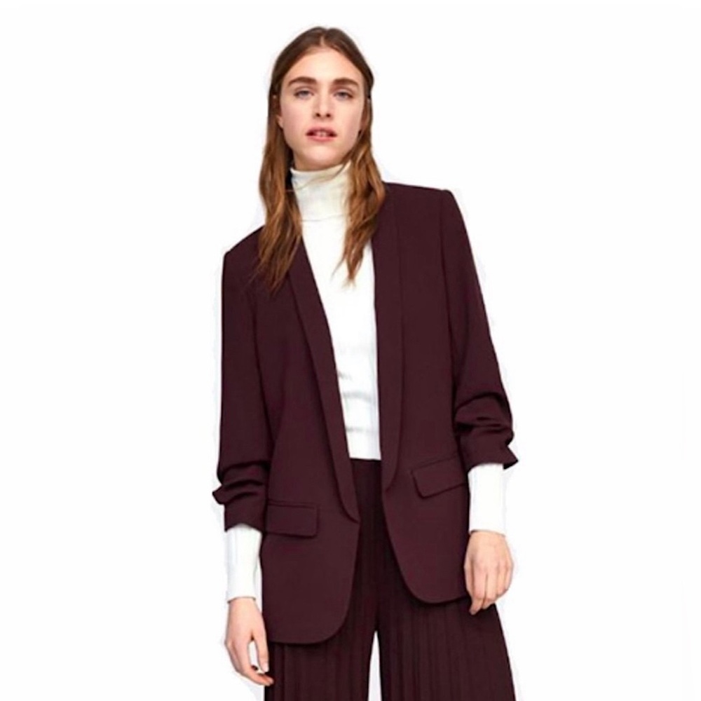 Express Burgundy Oversized Blazer